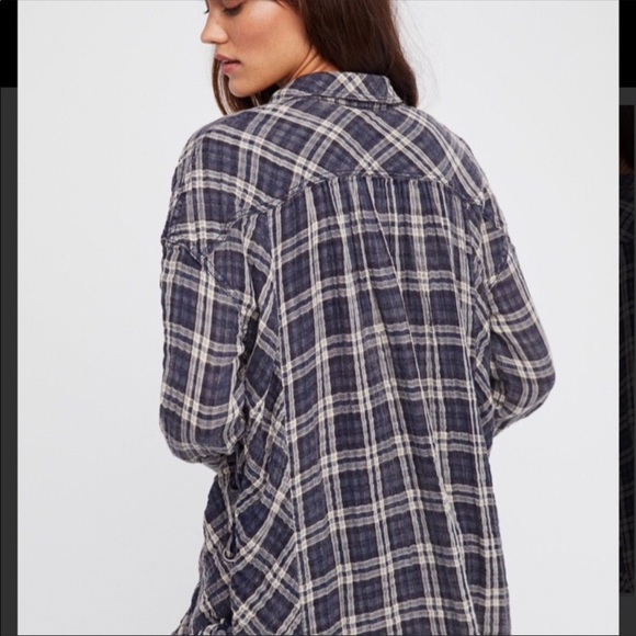 Free People Nordic Nights Plaid Flannel Top - Picture 7 of 8